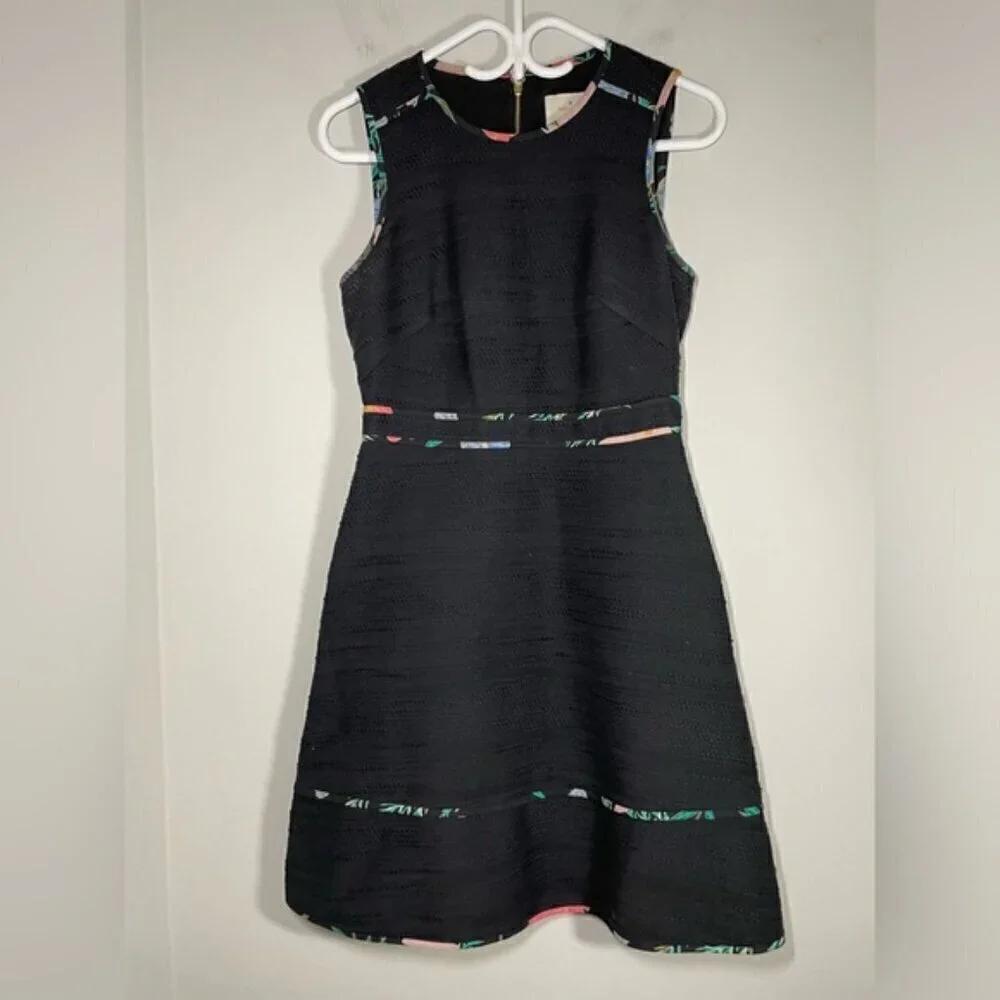 Kate Spade New York Blossom Trim Tweed A-Line Dress size 2